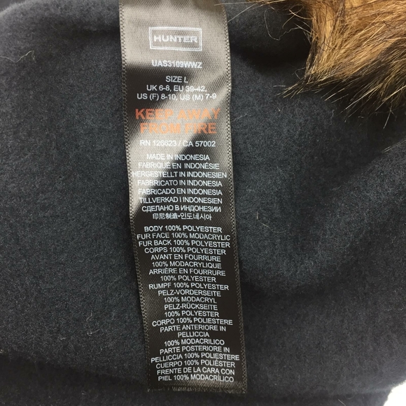 Hunter Faux Fur Cuff Tall Boot Sock sz L - Picture 6 of 9